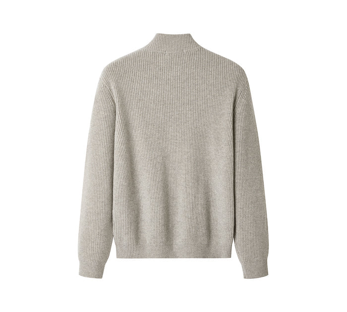 EVERAU® Wool Blend Zip-Up Jacket Stand Collar Urban Style Canver EVERAU
