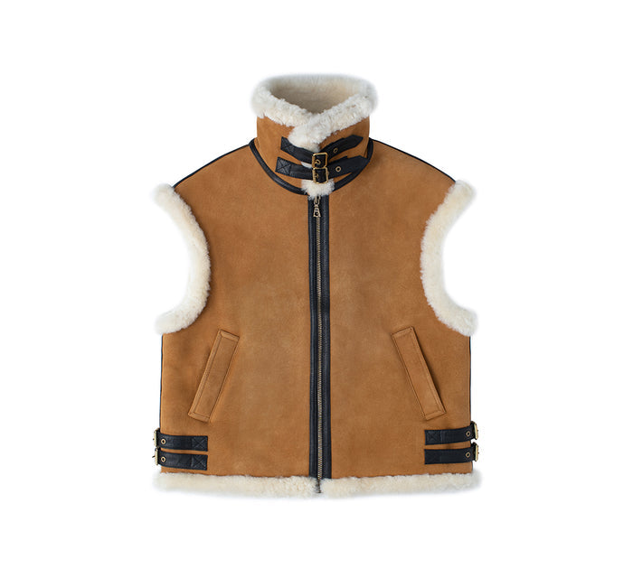 EVERAU® Fluffy Zip Sleeveless Vest Dale