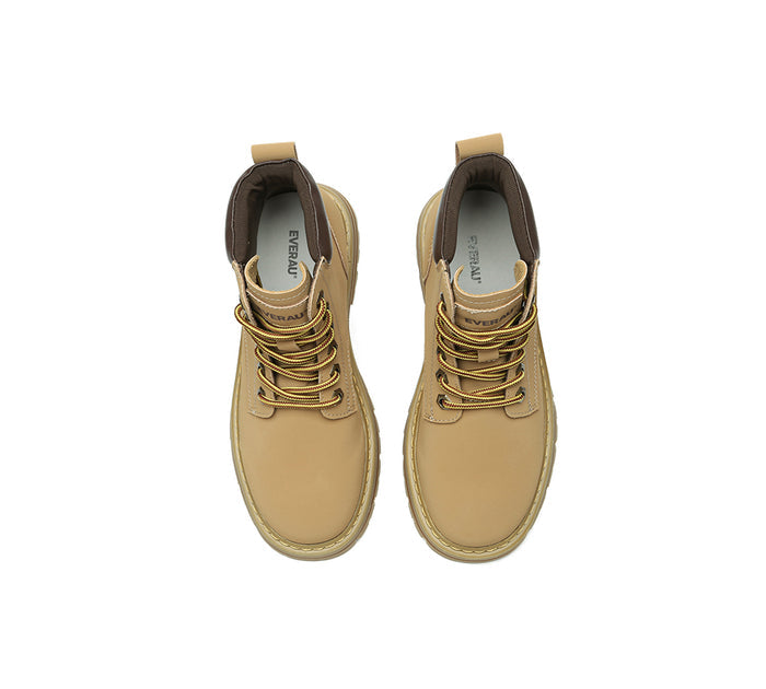 EVERAU® Women Leather Chunky Boots Stephanie
