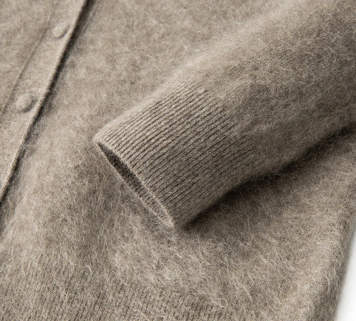 EVERAU® Yak Wool Knit Cardigan Cashmere Blend Loose Fit Morra EVERAU