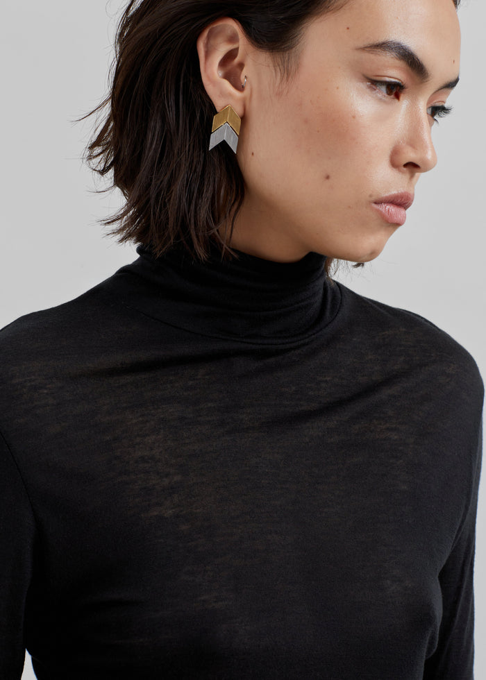 Evren Sheer Turtleneck - Black