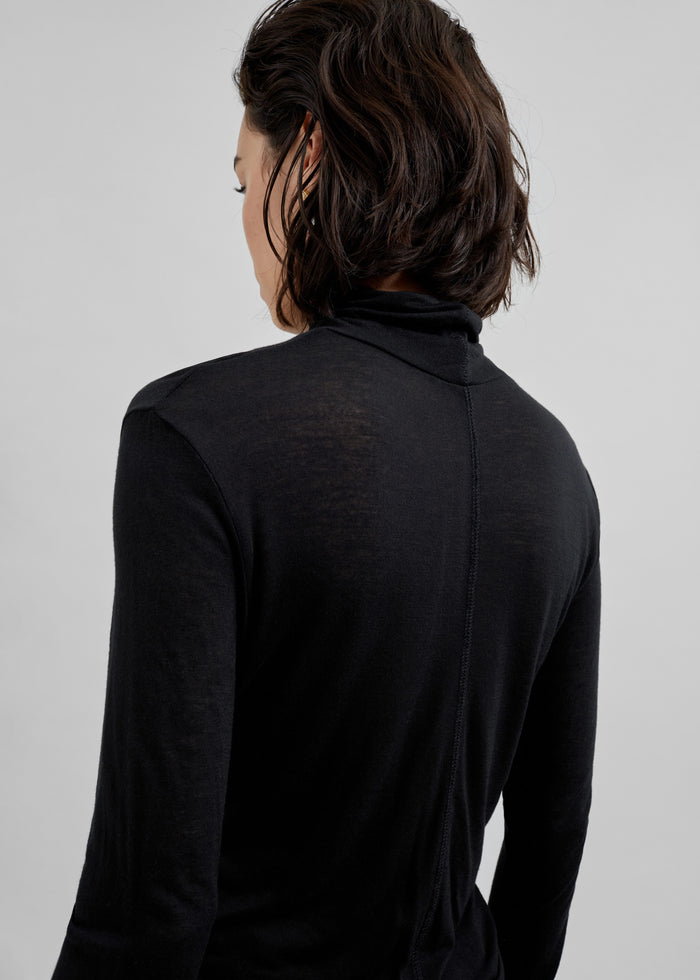 Evren Sheer Turtleneck - Black