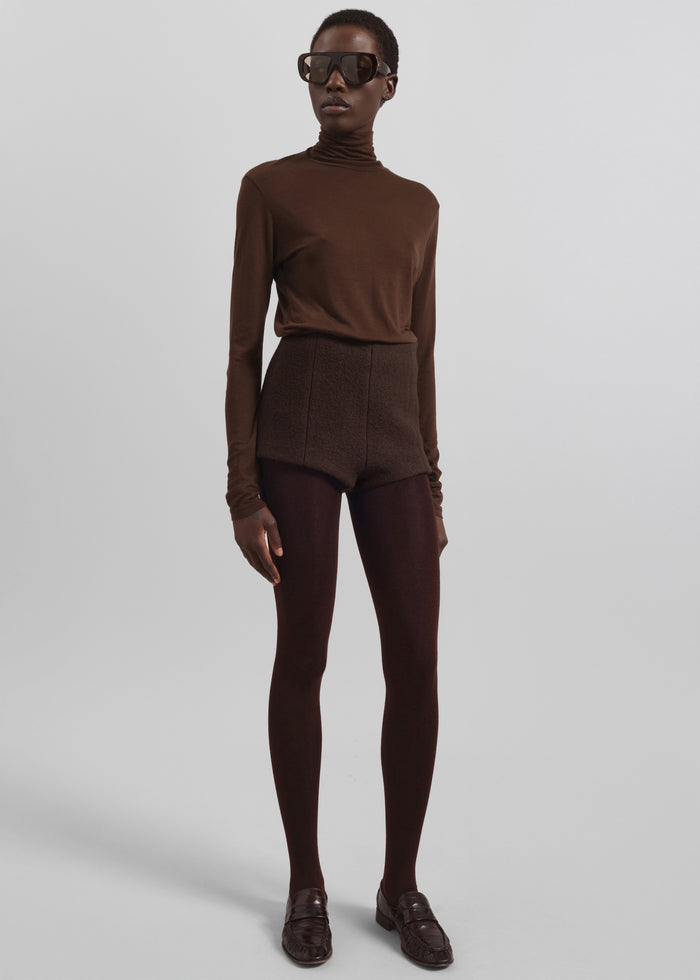 Evren Sheer Turtleneck - Brown