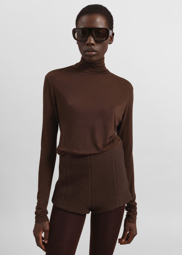 Evren Sheer Turtleneck - Brown