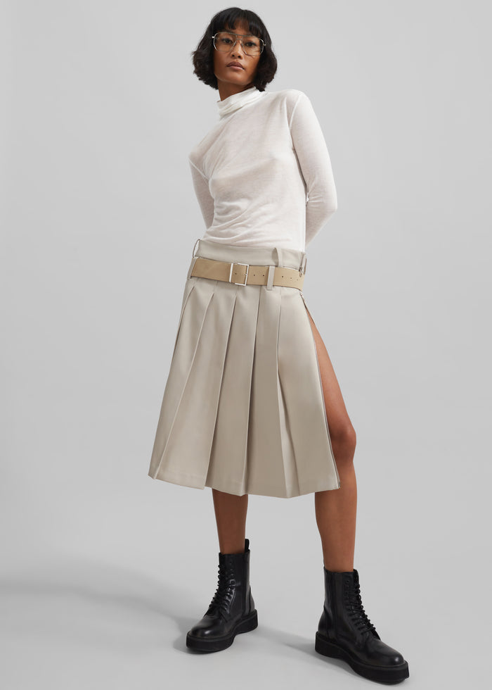 Evren Sheer Turtleneck - White