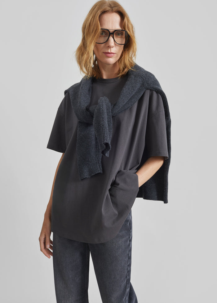 Faro Boxy Tee - Charcoal
