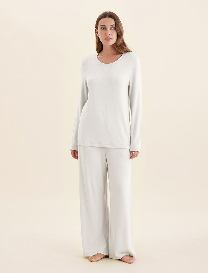 Feather Soft Top & Wide Leg Pant Set