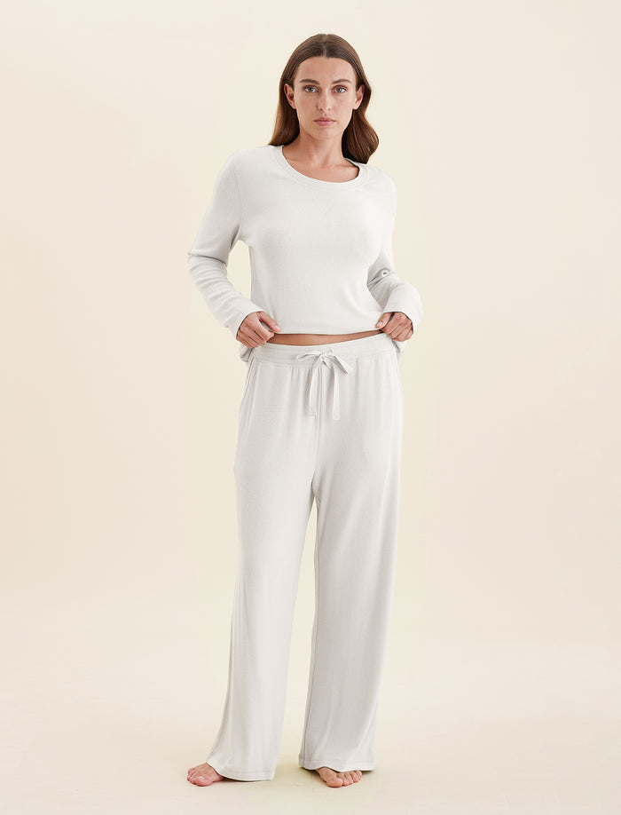 Feather Soft Top & Wide Leg Pant Set