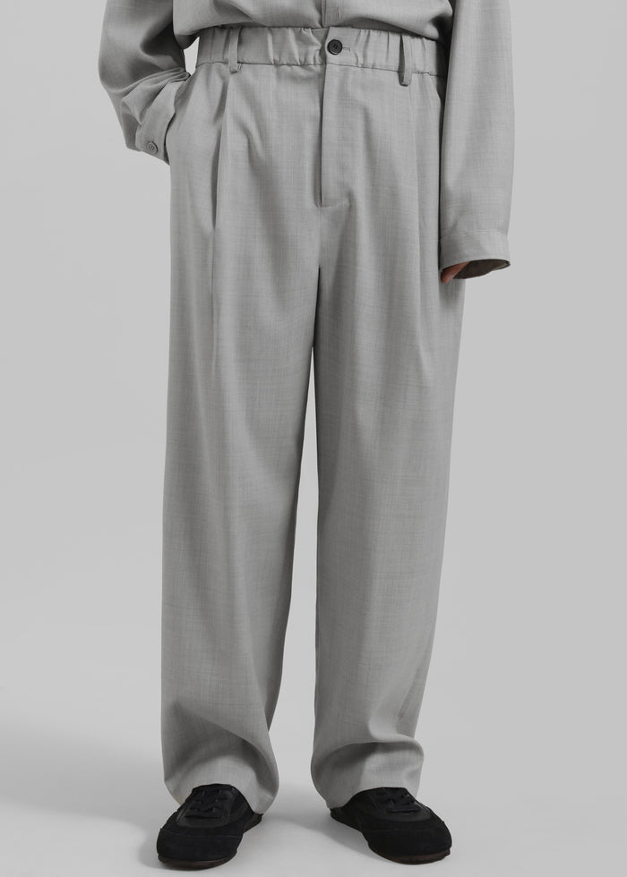 Felix Textured Trousers - Greige Melange