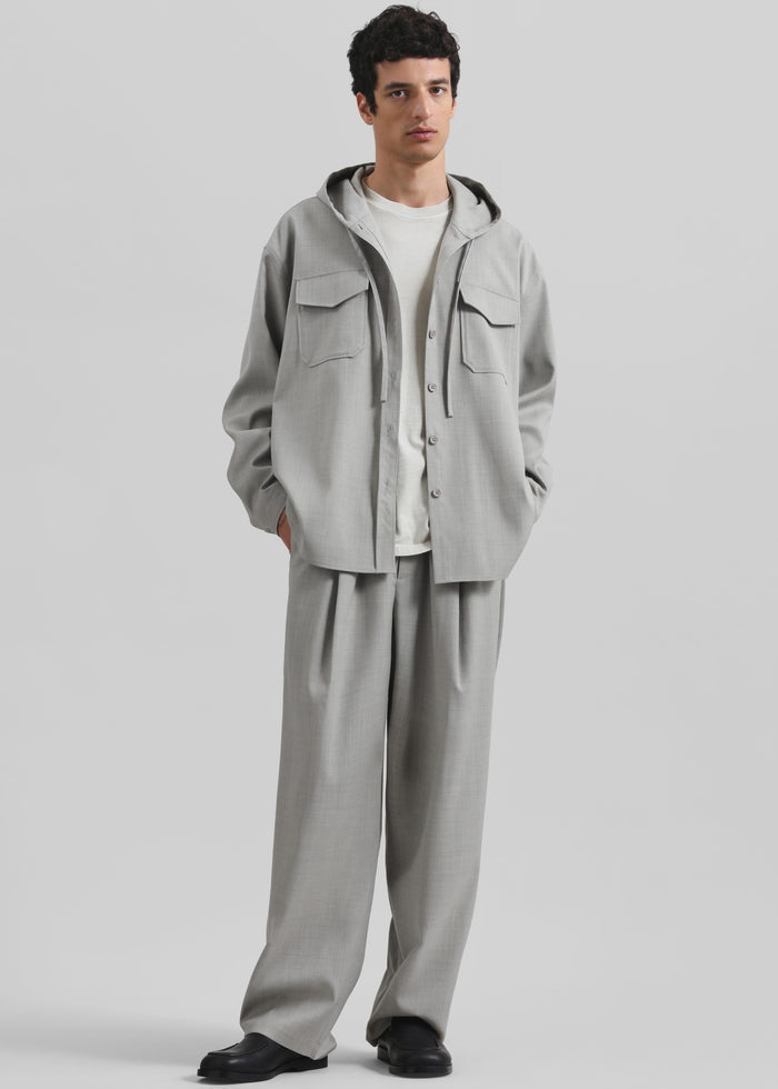 Felix Textured Trousers - Greige Melange