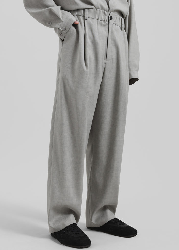Felix Textured Trousers - Greige Melange