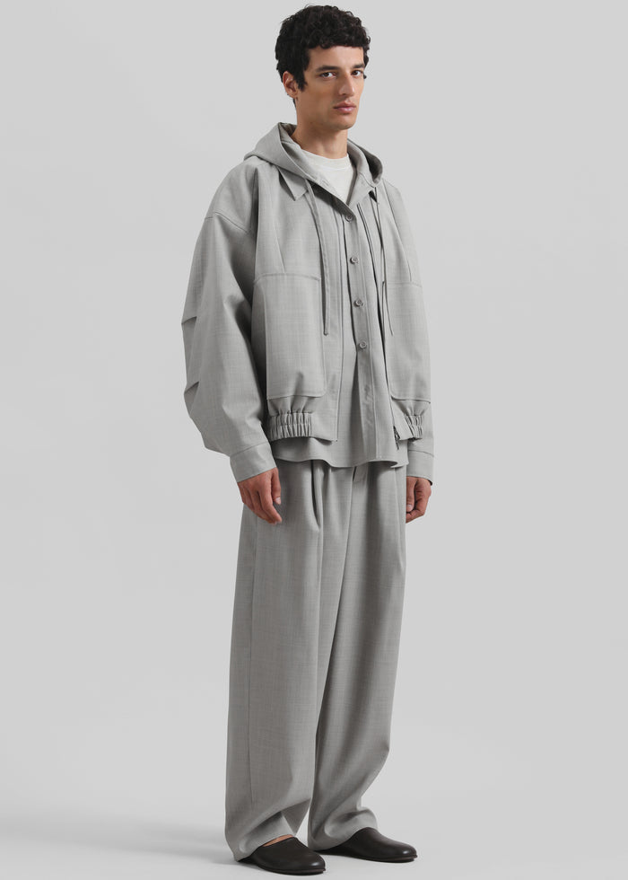 Felix Textured Trousers - Greige Melange