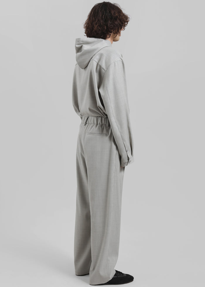 Felix Textured Trousers - Greige Melange