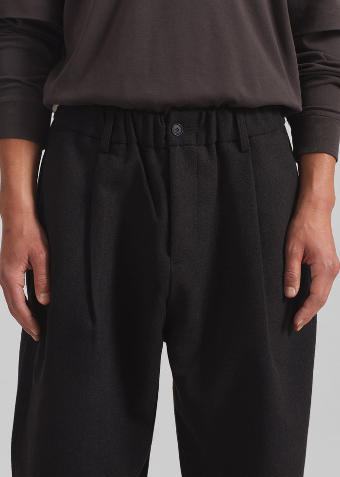 Felix Wool Blend Trousers - Black