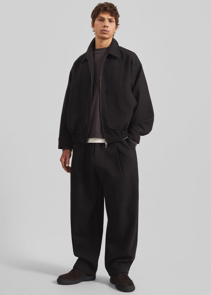Felix Wool Blend Trousers - Black