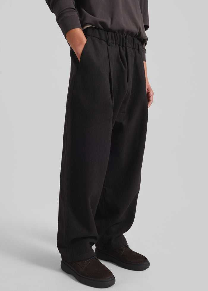 Felix Wool Blend Trousers - Black