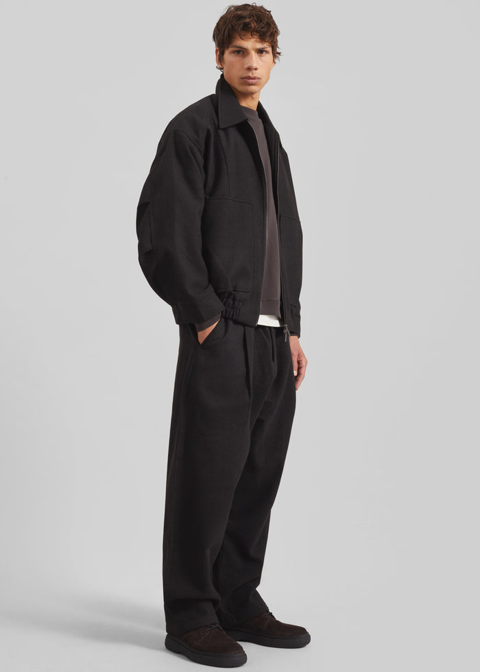 Felix Wool Blend Trousers - Black