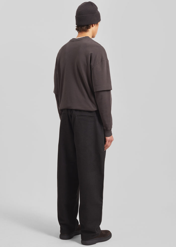 Felix Wool Blend Trousers - Black