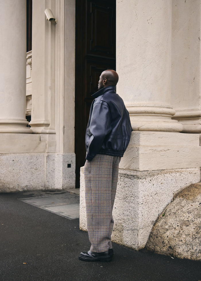 Felix Wool Trousers - Beige Glen Plaid