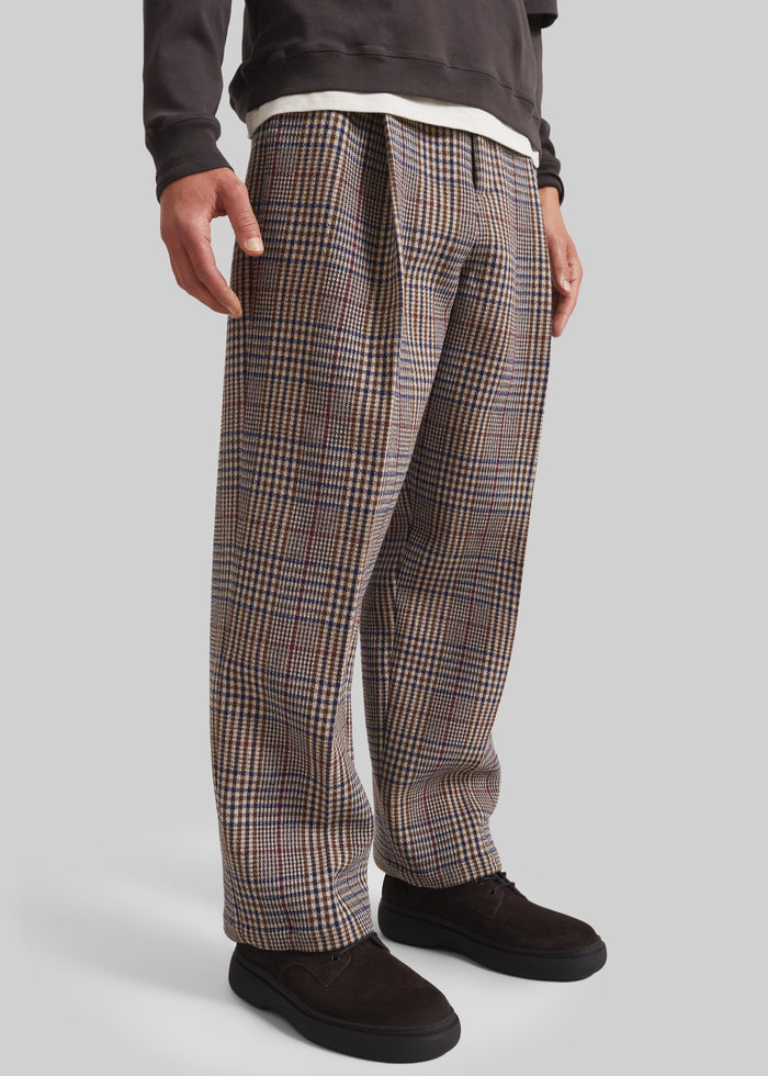 Felix Wool Trousers - Beige Glen Plaid