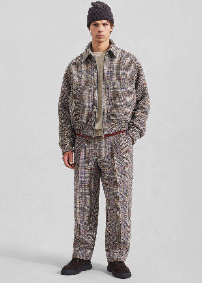 Felix Wool Trousers - Beige Glen Plaid