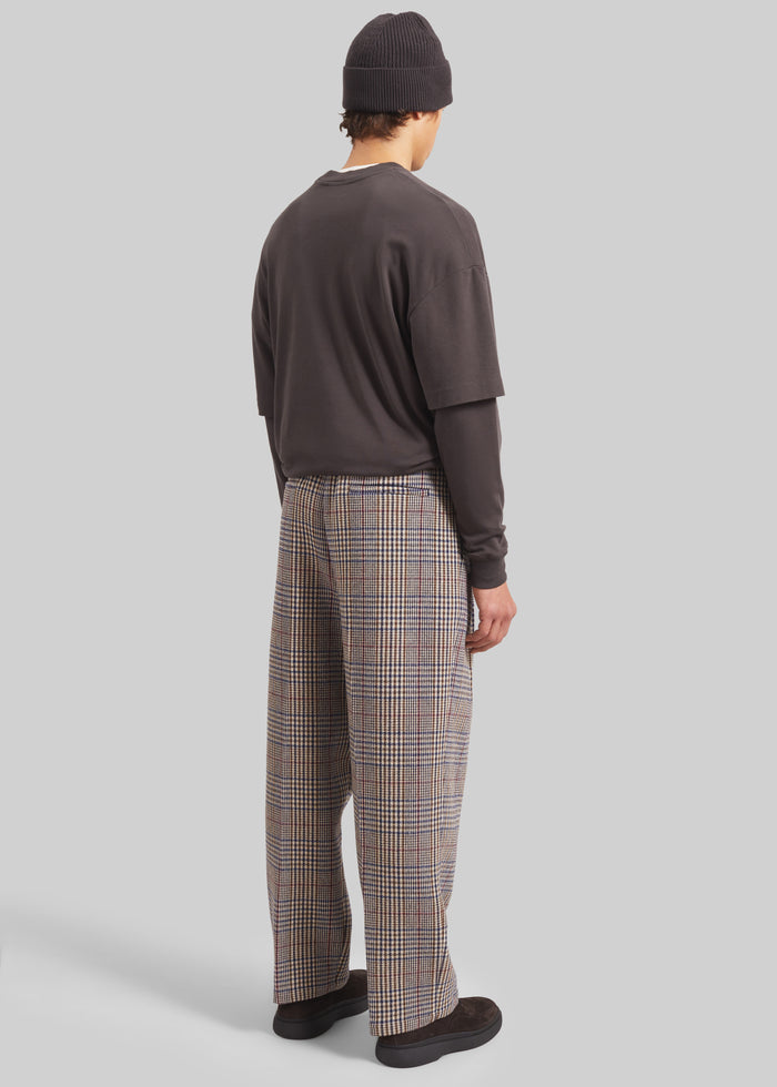 Felix Wool Trousers - Beige Glen Plaid