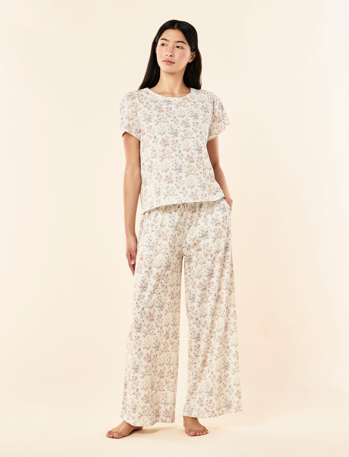 Floral Remedy Knit Wide Leg Pant