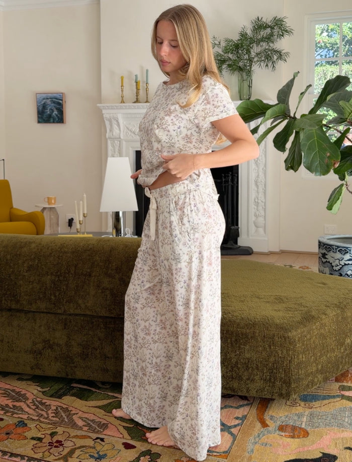 Floral Remedy Knit Wide Leg Pant