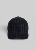 Frankie Baseball Cap - Black/White Pinstripe