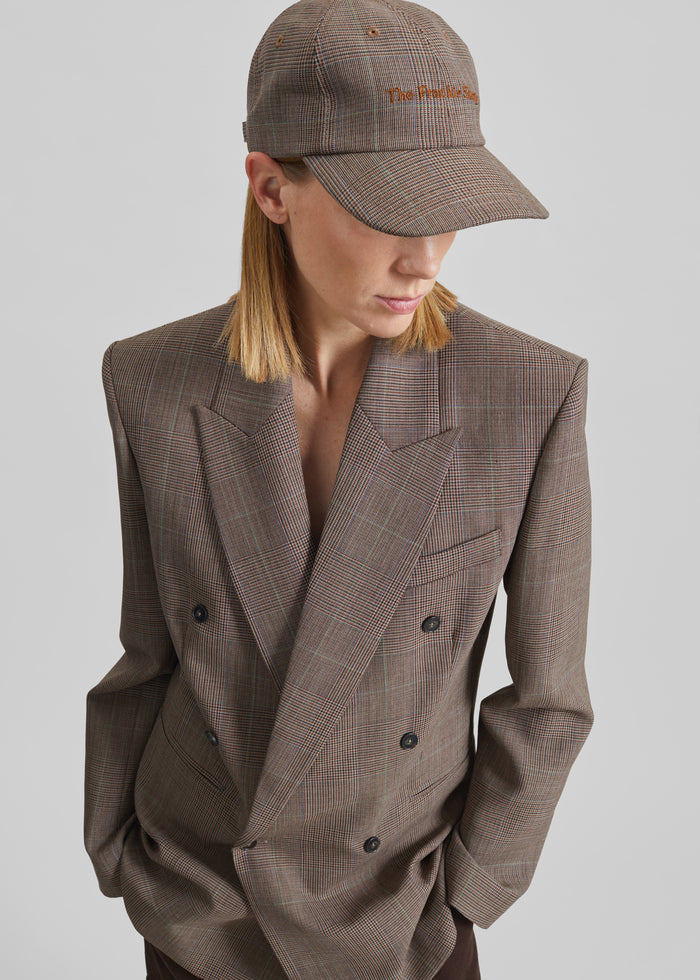 Frankie Baseball Cap - Brown Glen Plaid