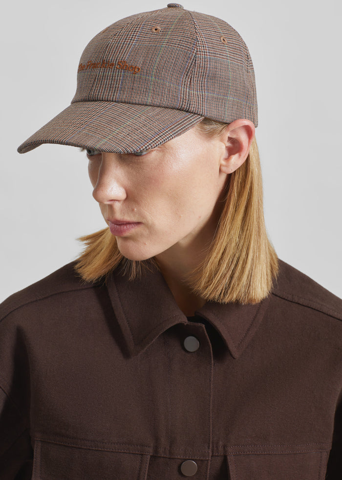 Frankie Baseball Cap - Brown Glen Plaid