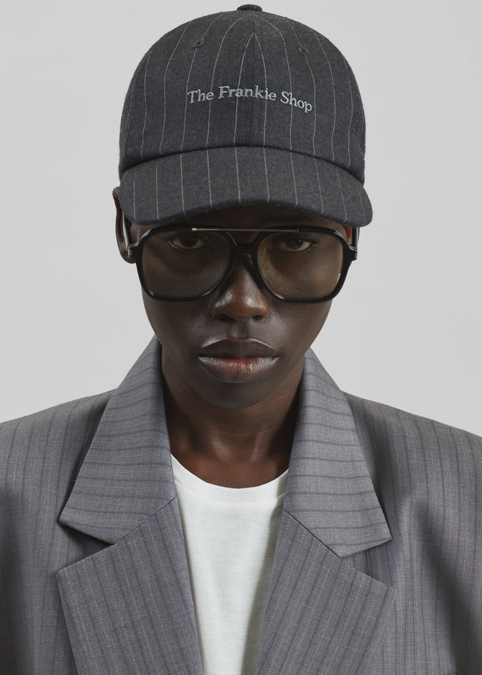 Frankie Baseball Cap - Charcoal/White Pinstripe