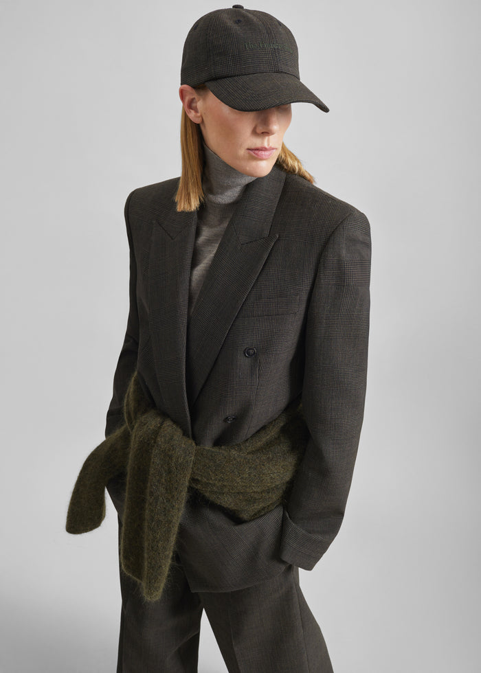 Frankie Baseball Cap - Olive Glen Plaid