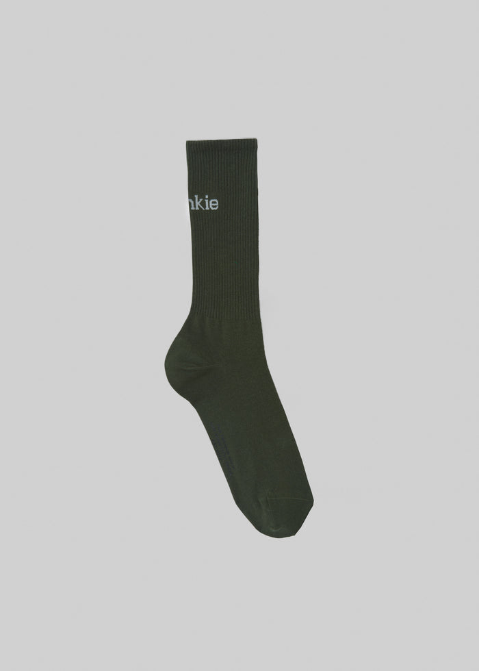 Frankie in English Ribbed Socks - Army Green