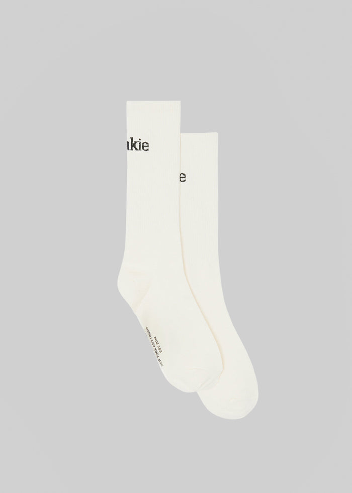Frankie in English Ribbed Socks - Vanilla