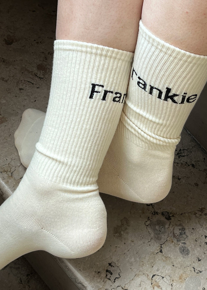 Frankie Ribbed Socks - Vanilla Socks The Frankie Shop