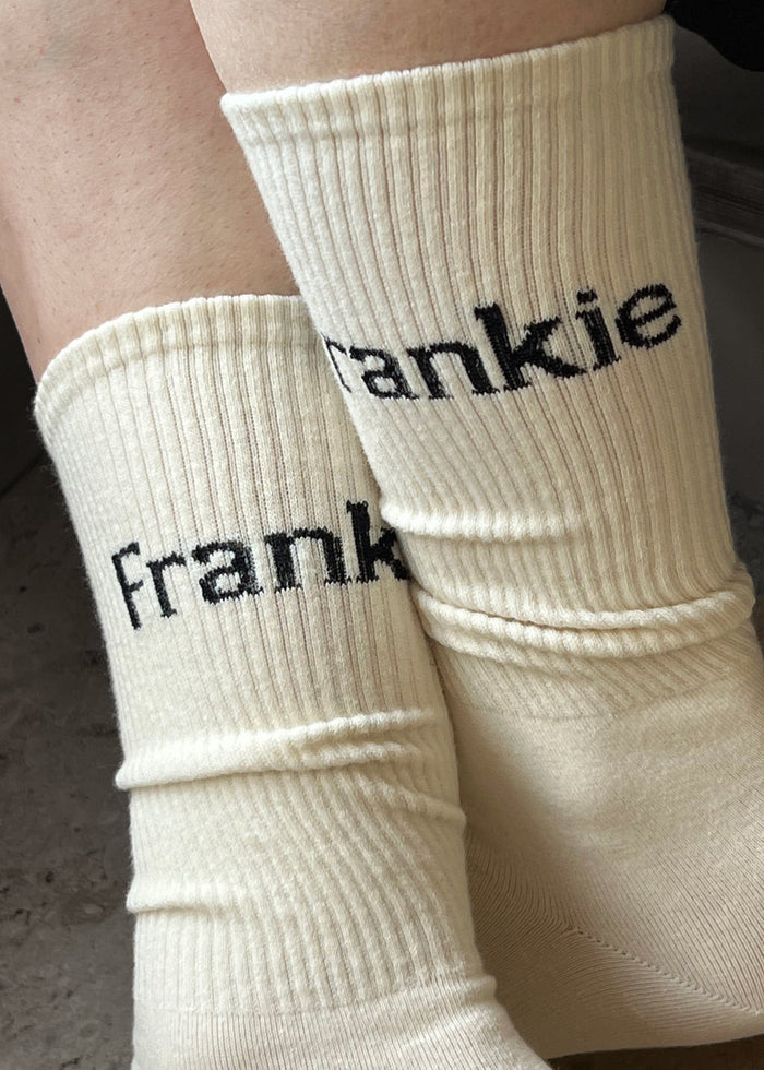 Frankie Ribbed Socks - Vanilla Socks The Frankie Shop