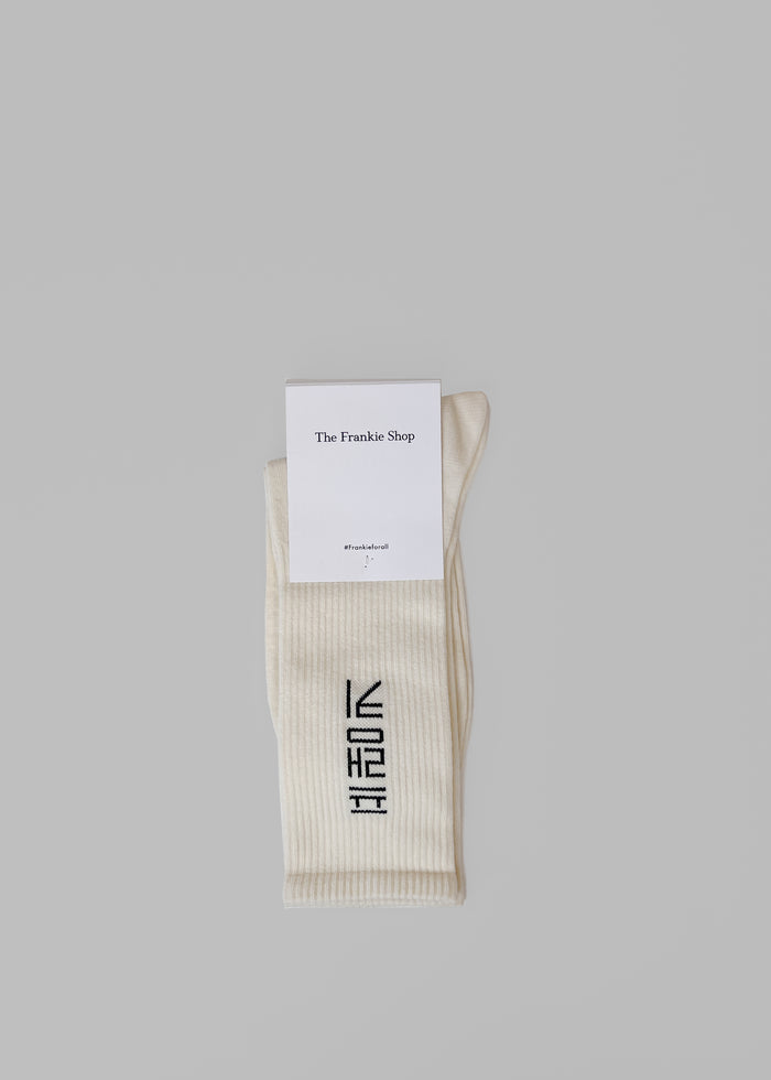 Frankie in Korean Ribbed Socks - Vanilla