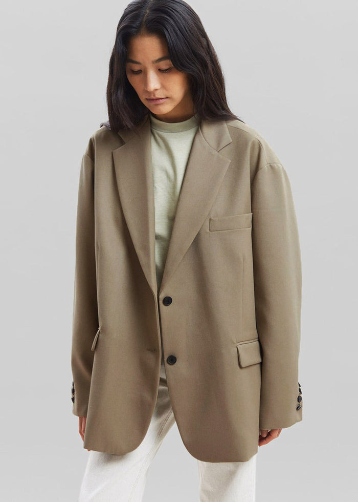 Frankie Oversized Boyfriend Blazer - Desert Taupe