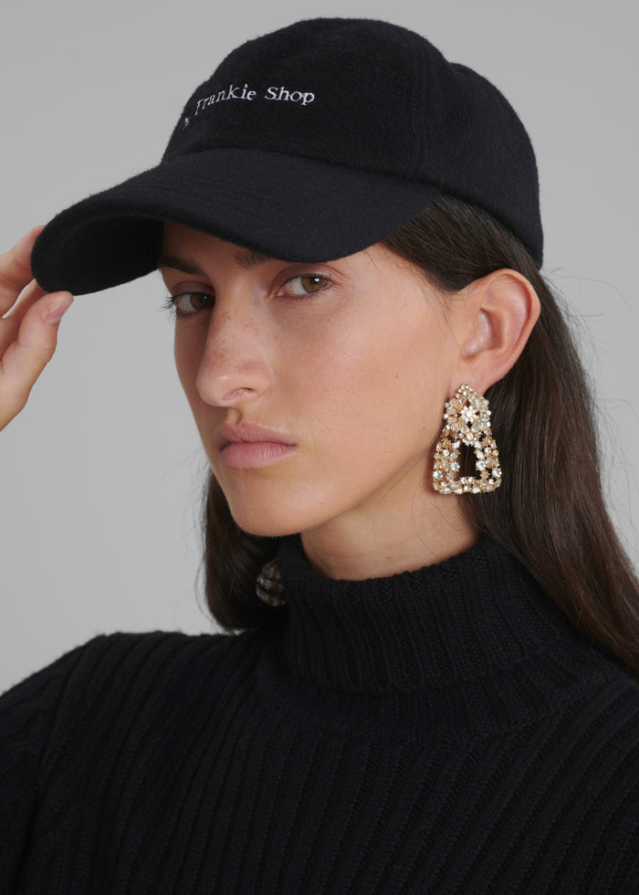 Frankie Wool Baseball Cap - Black