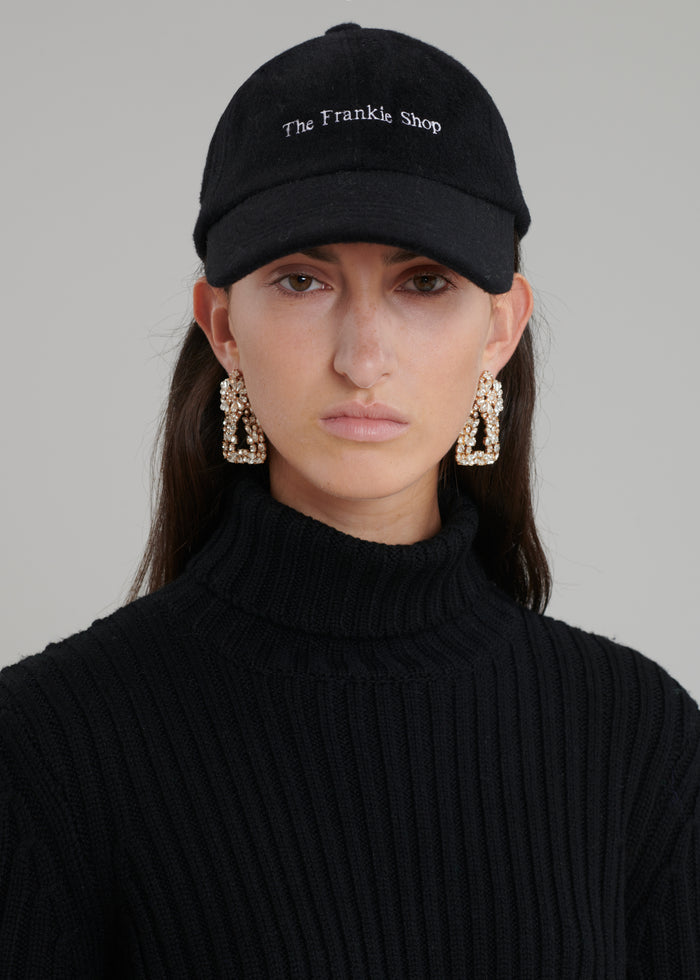 Frankie Wool Baseball Cap - Black