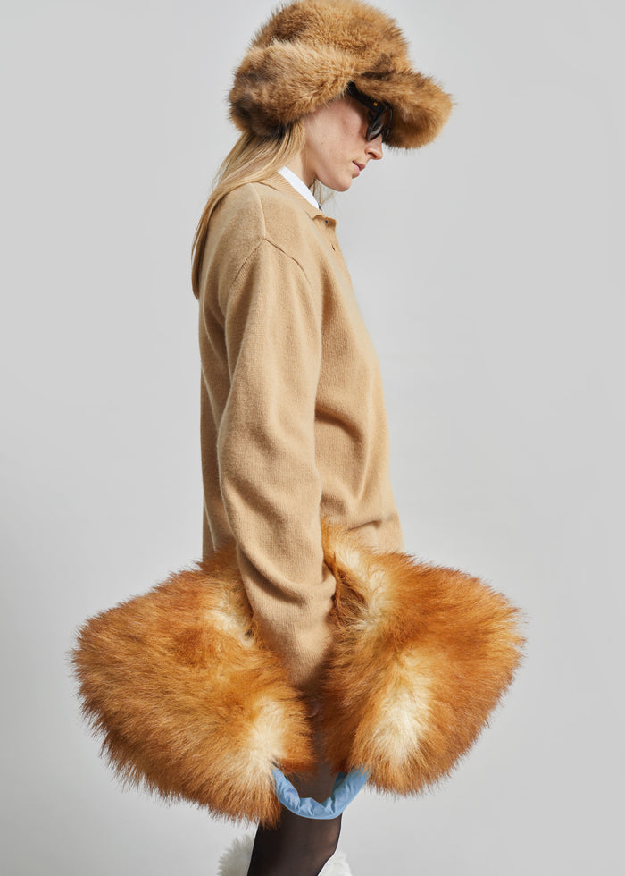 Freccia Faux Fur Aviator Hat - Beige/Brown