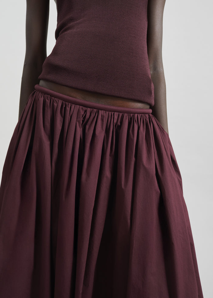 Gaeta Wide Corded Waistband Culottes - Burgundy