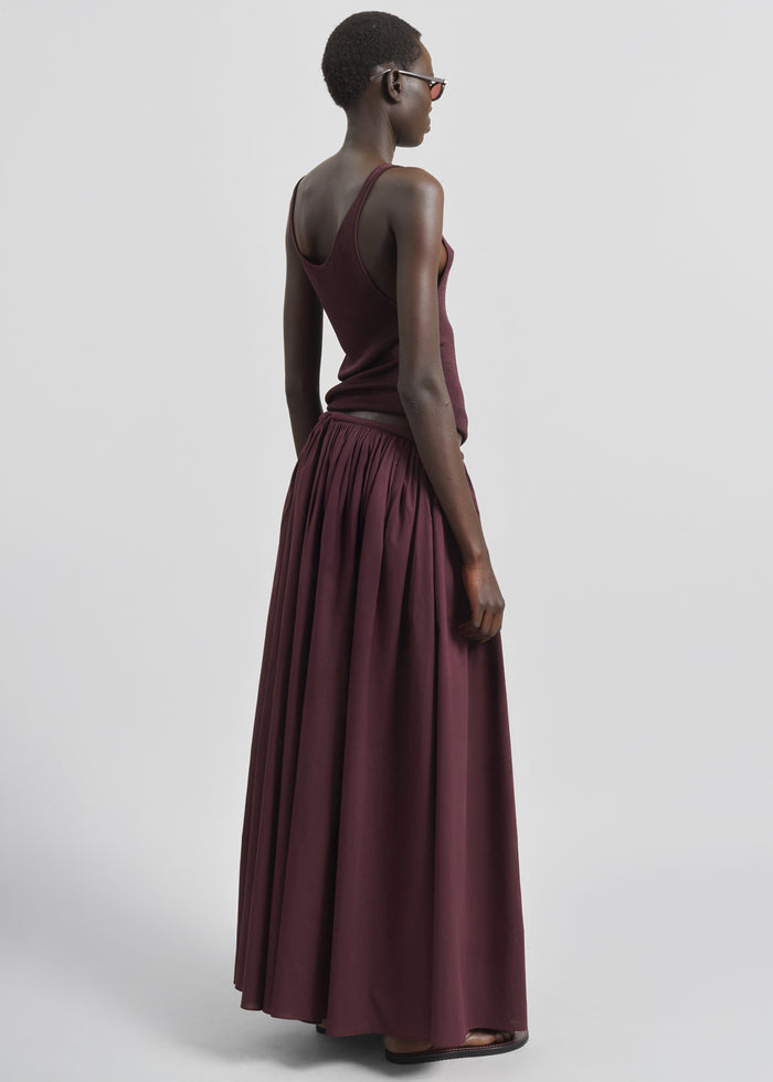 Gaeta Wide Corded Waistband Culottes - Burgundy