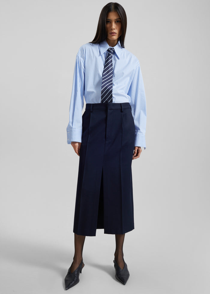 Gainsford Neck Tie Shirt - Blue/White Stripe