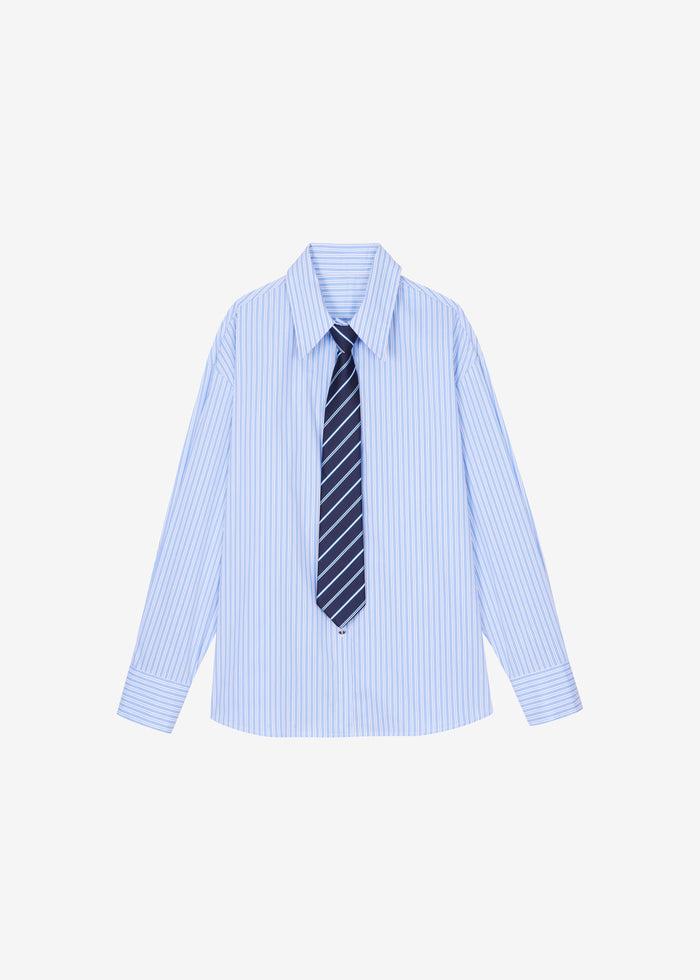 Gainsford Neck Tie Shirt - Blue/White Stripe