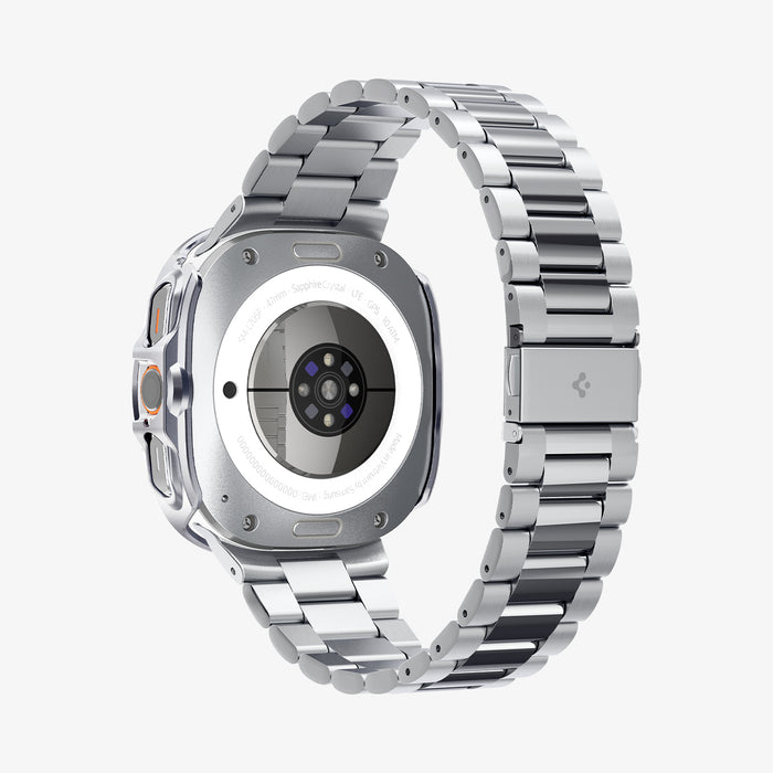 ACS08828 - Watch Ultra (47mm) Case Bezel Tune Pro in Silver showing the back, partial inner side and bottom
