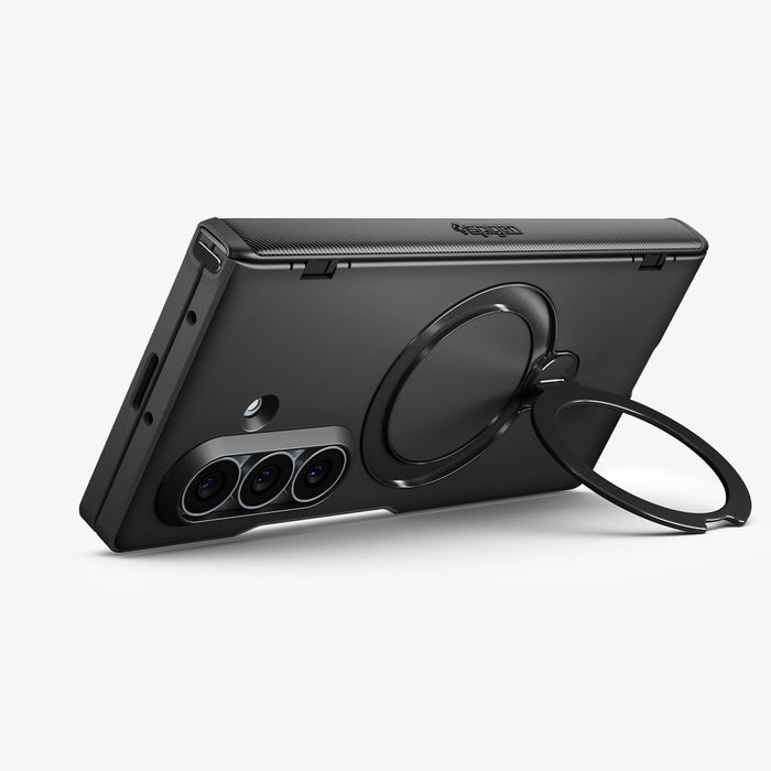 ACS11778 - Galaxy Z Fold 8 Ultra Slim Armor Pro S (Mag Fit) Black showing Galaxy Z Fold 8 Ultra case angled back view with camera cutout and MagSafe kickstand ring flipped out