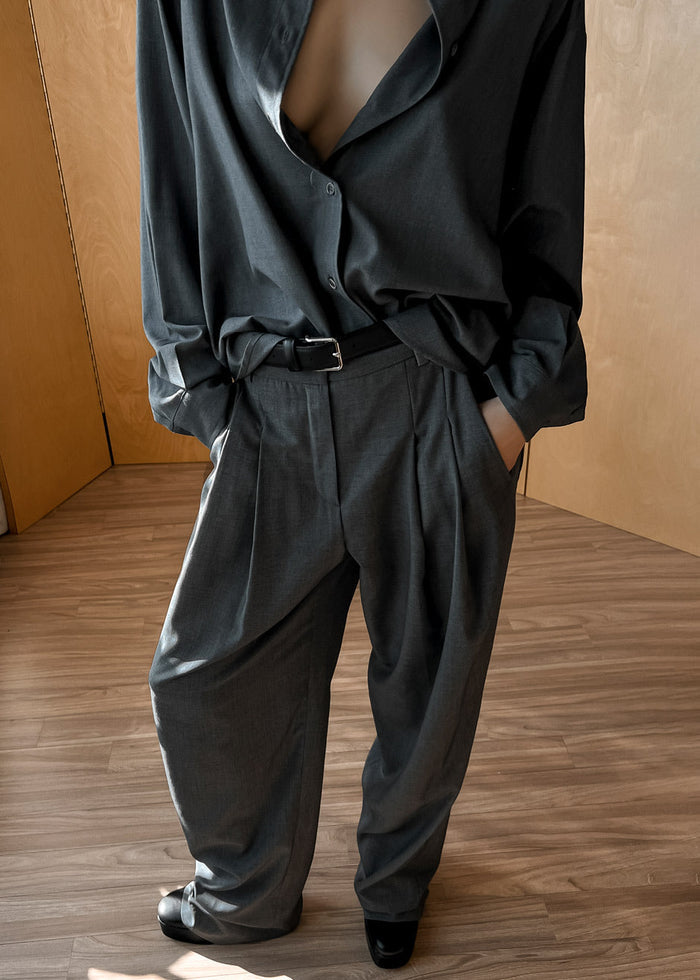 Gelso Shirt - Dark Grey Melange Shirt The Frankie Shop