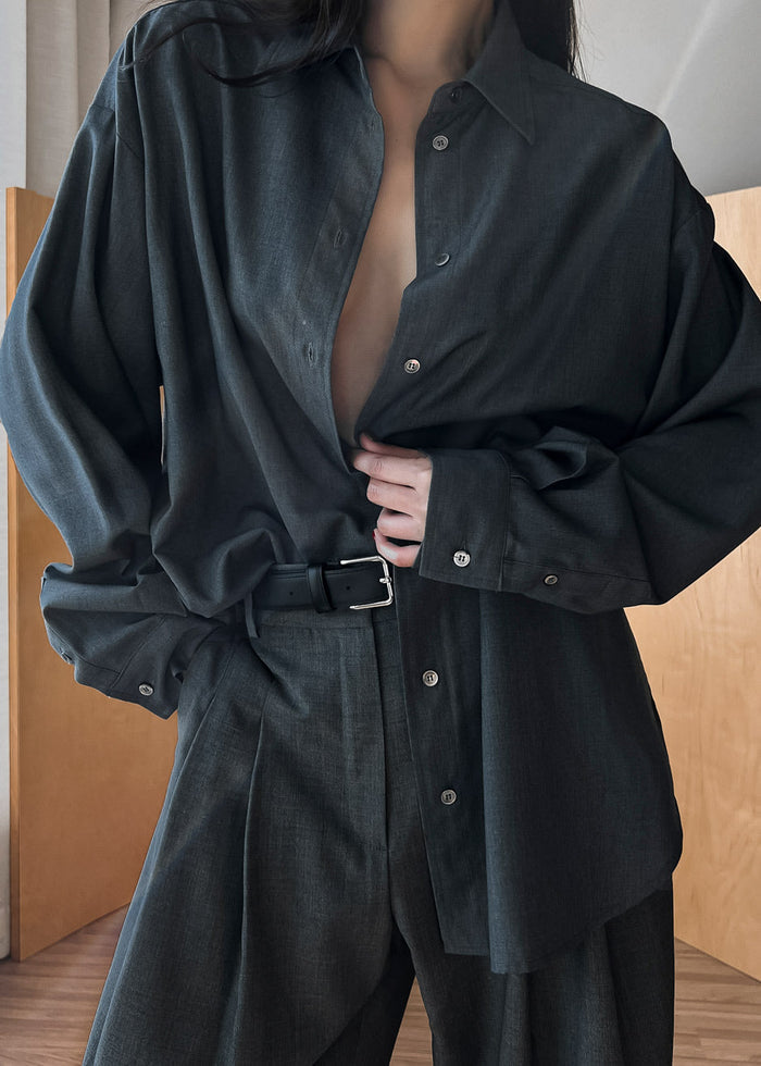 Gelso Shirt - Dark Grey Melange Shirt The Frankie Shop